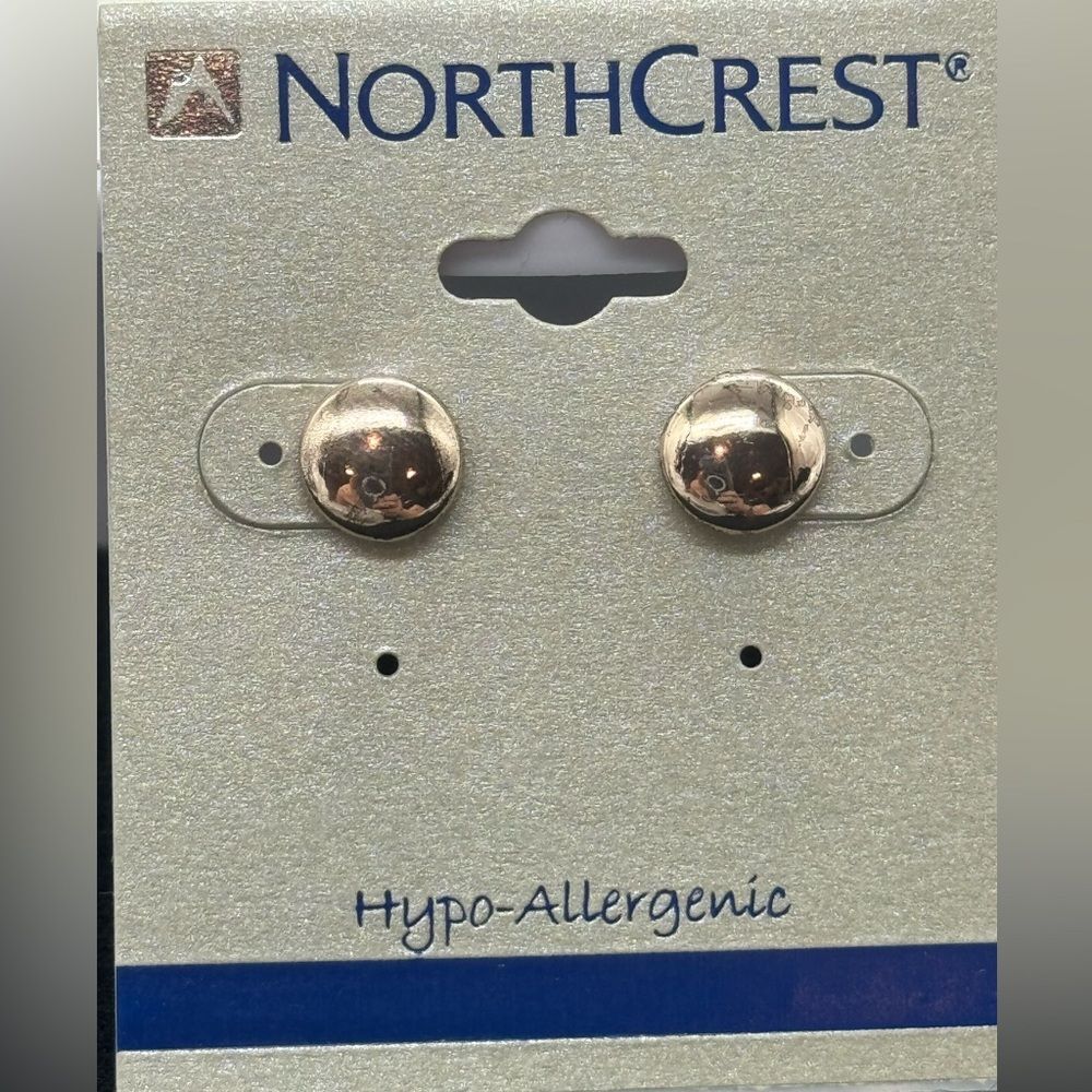 Northcrest Rose Gold-Tone Small Button Stud Earrings .5 INCH